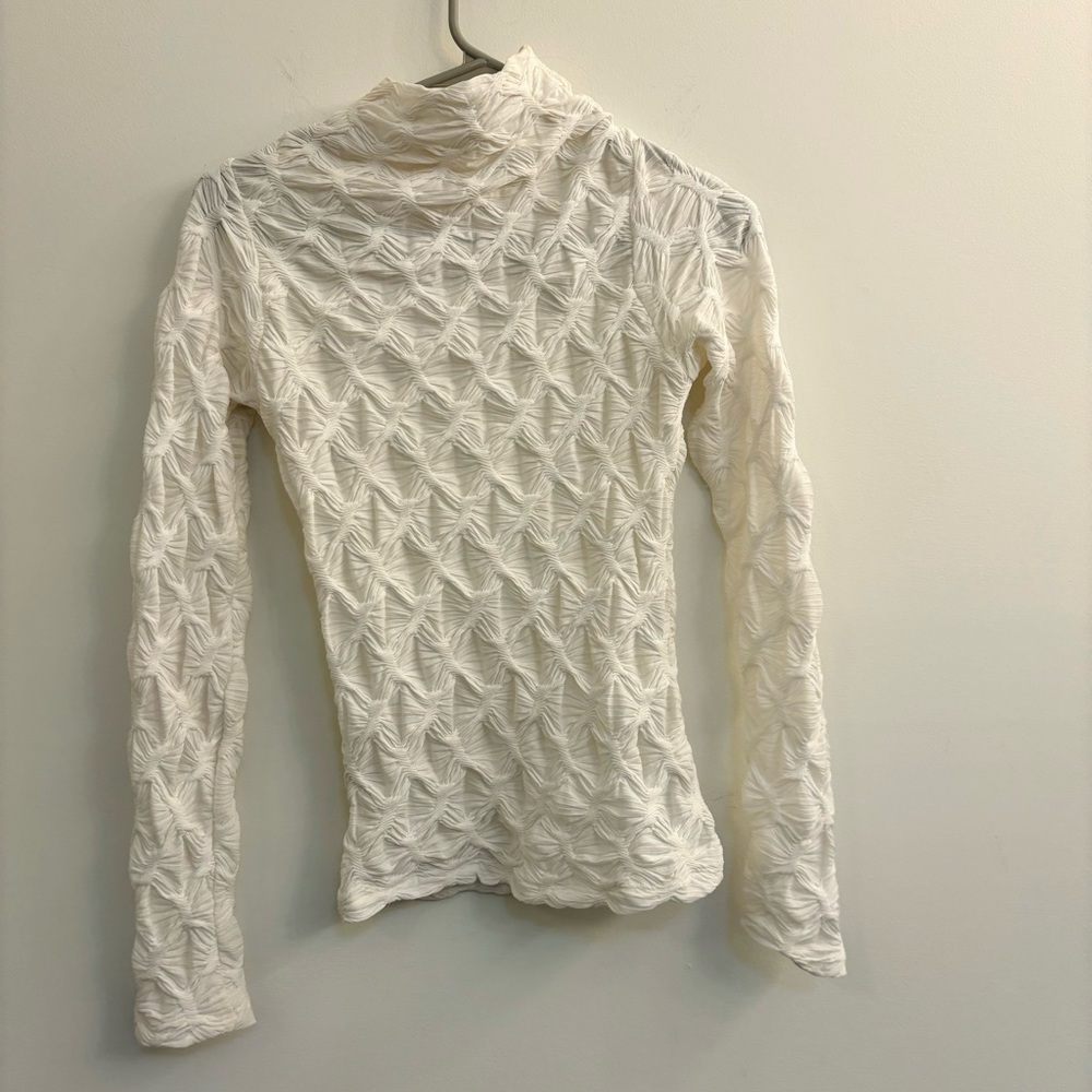 Anthropologie Long Sleeve Mock Neck Textured Top Size: XS - Picture 7 of 9